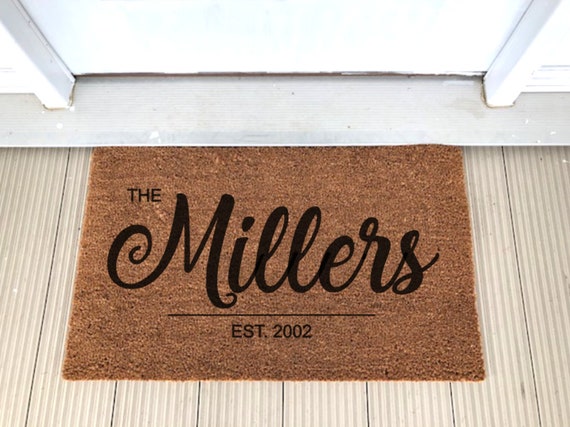 18x30 Coir Doormat Custom Last Name Door Mat Wedding Shower - Etsy