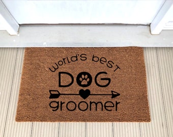 Coir Doormat World's Best Dog Groomer FAST FREE SHIPPING!!