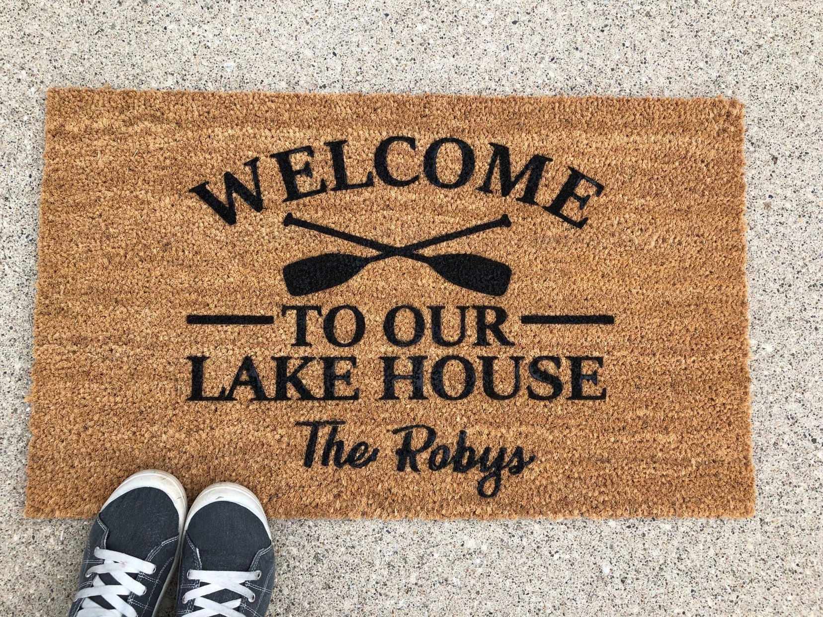 To Our Lake House Door Mat Custom Coir Doormat Etsy