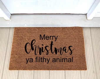 Merry Christmas Ya Filthy Animal Doormat Office Foyer Hall Entryway Floor Mat Bedroom Carpet Home Kitchen Rug