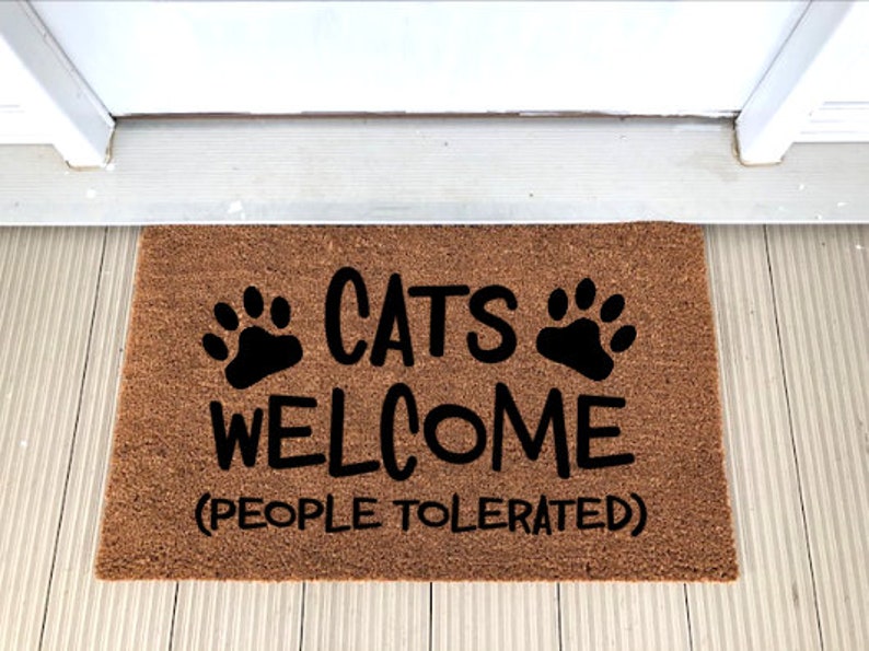 Coir Doormat Cats People Tolerated Funny Door Mat FAST Etsy