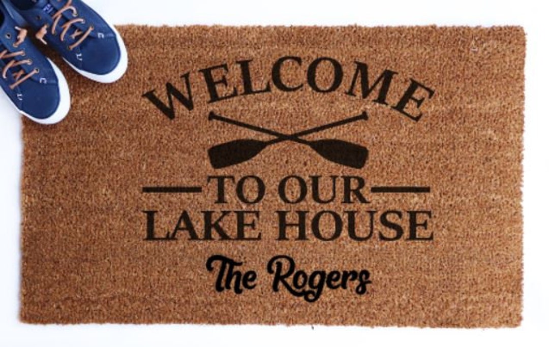 to Our Lake House Door Mat Custom Coir Doormat Personalized