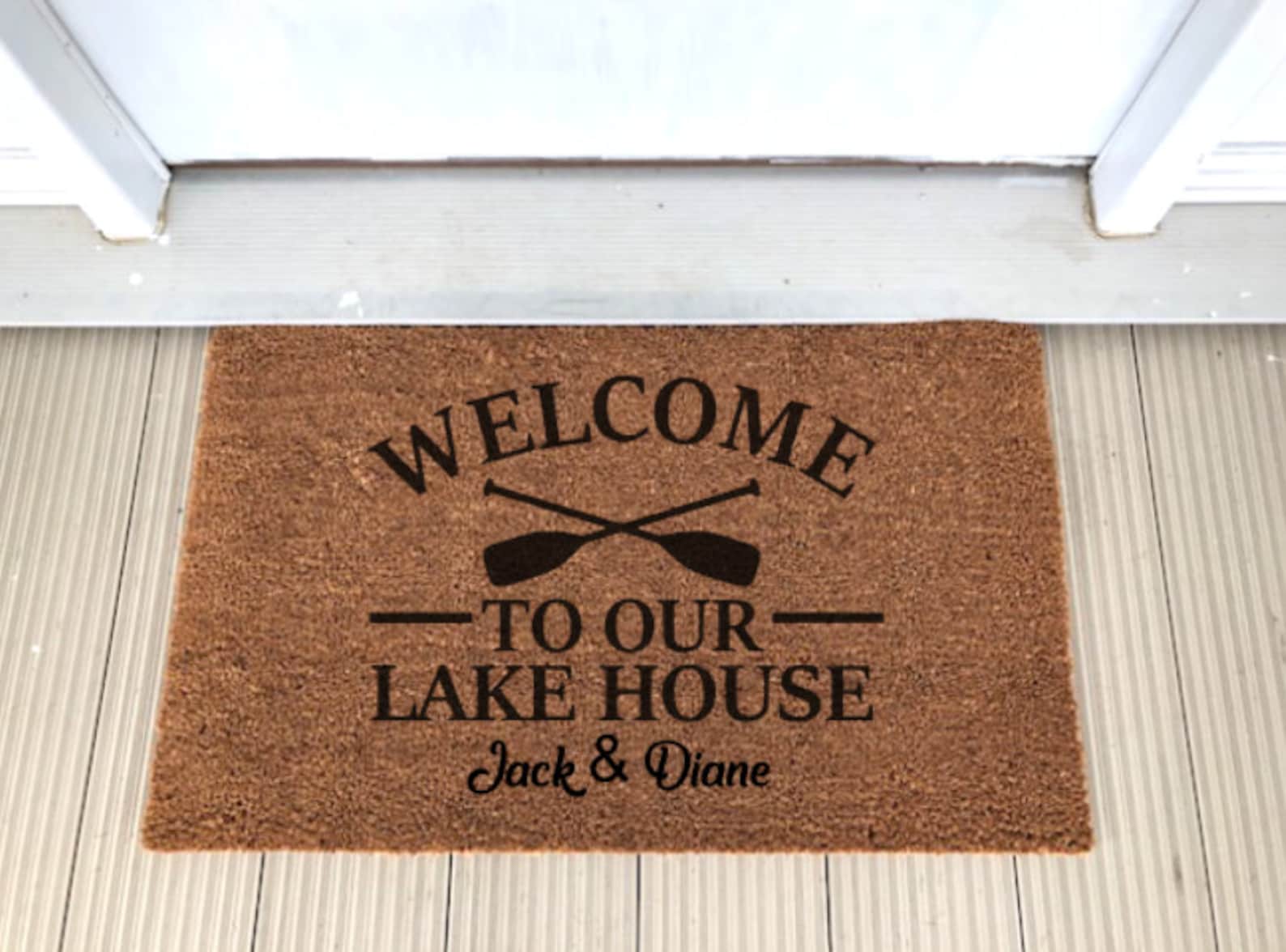 to Our Lake House Door Mat Custom Coir Doormat Etsy