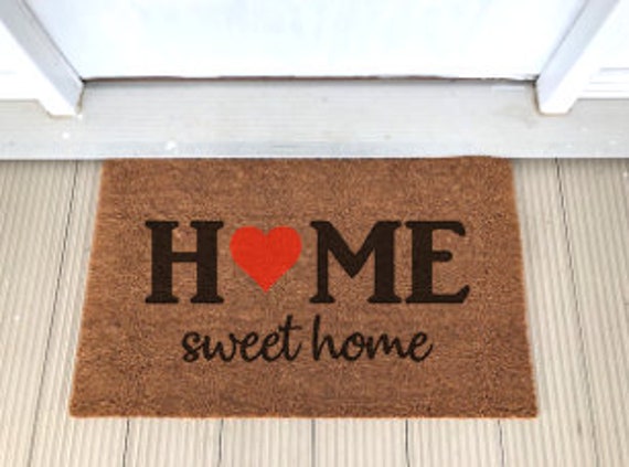 Coir Doormat Home Sweet Home Heart Love Valentine S Day Etsy