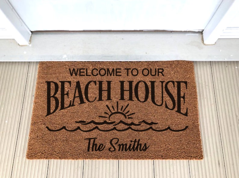 Coir Doormat to Our Beach House Door Mat Custom Etsy