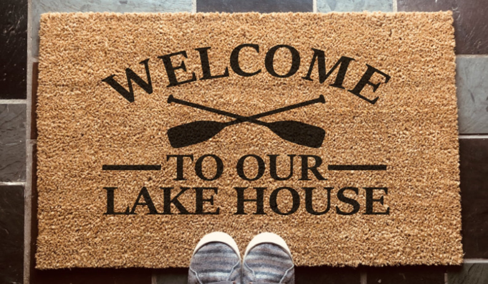 to Our Lake House Door Mat Custom Coir Doormat Etsy
