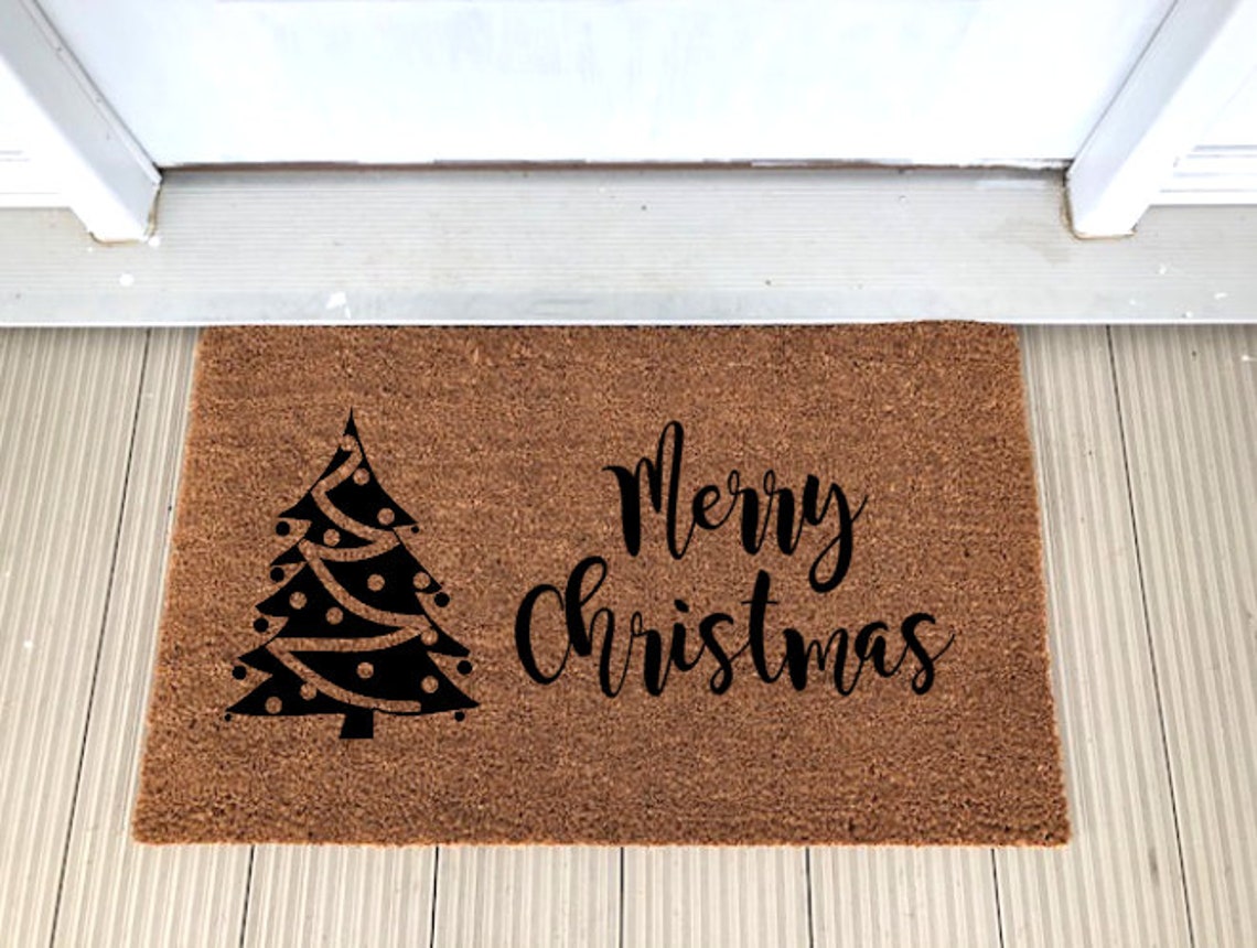 Coir Doormat Merry Christmas Winter Door Mat Etsy