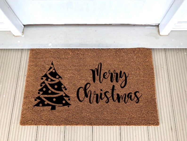 Coir Doormat Merry Christmas Winter Door Mat Etsy