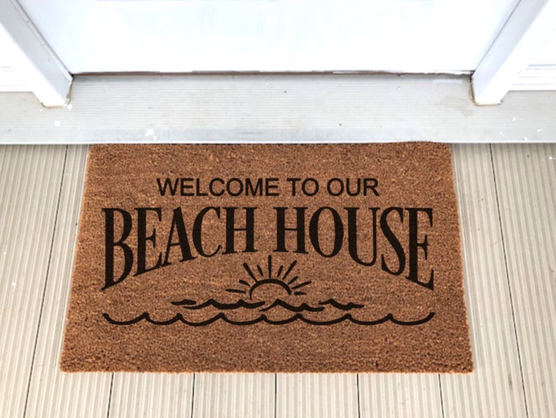 Coir Doormat to Our Beach House Door Mat Custom Etsy