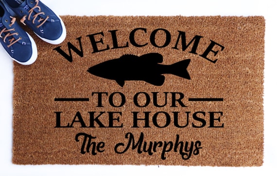 18x30 Coir Doormat Welcome To Our Lake House Door Mat Custom Etsy