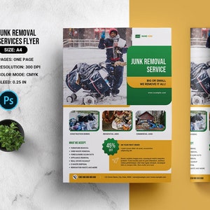 Junk Removal Services Flyer | Photoshop and Ms Word Template | Instant Download - V01