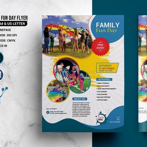 Printable Family Fun Day Flyer | Family Picnic Event Flyer Template , Photoshop and MS Word  Template