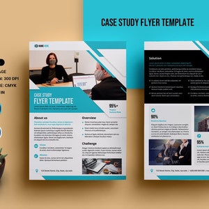 Printable Case Study Flyer Template  | Photoshop & Ms Word Template |  Instant Download - V02