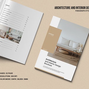 Architect Portfolio Template | Interior Design Catalog / Brochure | Indesign Template   Instant Download