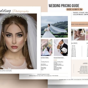 Photography Price List , Wedding Photography Pricing Guide Template. Photoshop and Element Template  Instant download