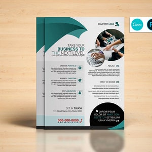 Business Flyer  | Corporate Flyer Template |  Canva,  Ms Word, Photoshop and Element Template