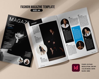 Mode Magazin Vorlage: Lookbook Brochure, Adobe InDesign (Instant Download)