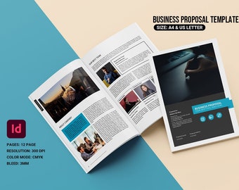 Business Proposal Template | A4  and Us Letter Project Proposal | MS Word & Indesign Template, Instant Download