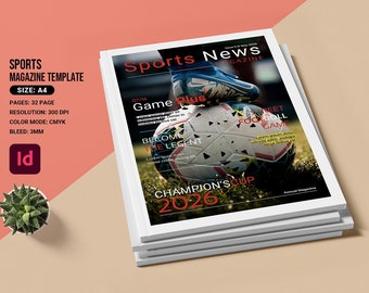 Sports Magazine Template  |   Indesign Template  Instant download