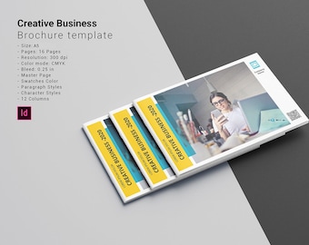 Company Profile Brochure Template: 16 Pages (InDesign, Instant Download)