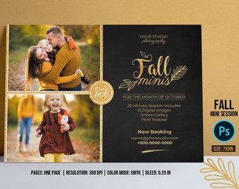 Autumn Mini Session Template | Photography Marketing Board |  Photoshop Template  | Instant Download V01