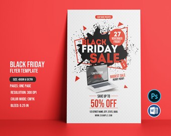 Black Friday Flyer Template | 4x6 & 5x7 (Instant Download)