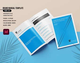 Brand Identity Guidelines | Minimal Branding Manual Template |  Indesign Template,  Instant Download -