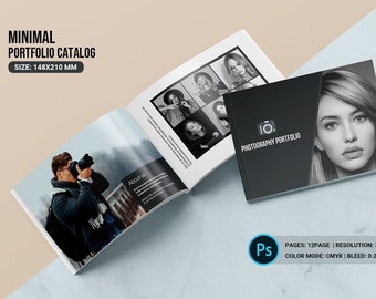 Plantilla de portafolio de fotografía: Folleto minimalista (descarga instantánea)