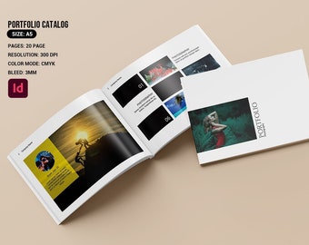 Plantilla de folleto para portafolio de fotografía: A5, 20 páginas (descarga instantánea)