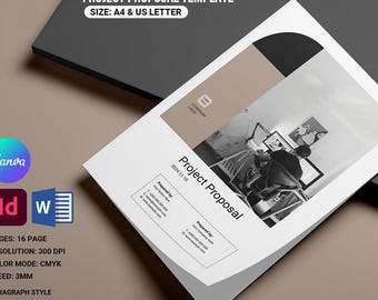 Project Proposal Template, Minimal Business Plan   (Canva, Ms Word and Indesign )