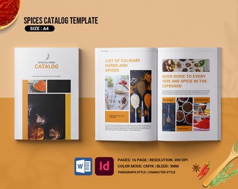 Printable Spices Catalog Template MS Word and Indesign Template Instant  Download - Etsy