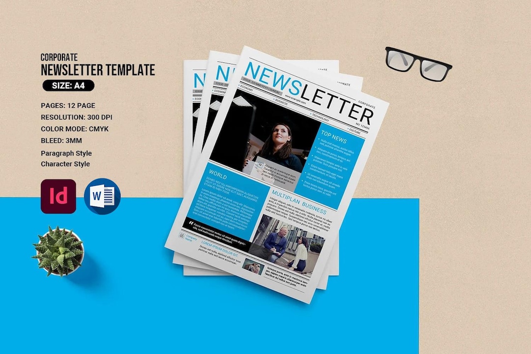 Newsletter Ms Word Example Business Newsletter Template (ms Word & Indesign) (instant Download) - Etsy