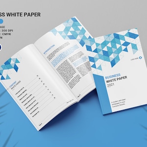 Modello di white paper aziendale , Brochure aziendale / Modello MS Word e Photoshop / / Download istantaneo - V01