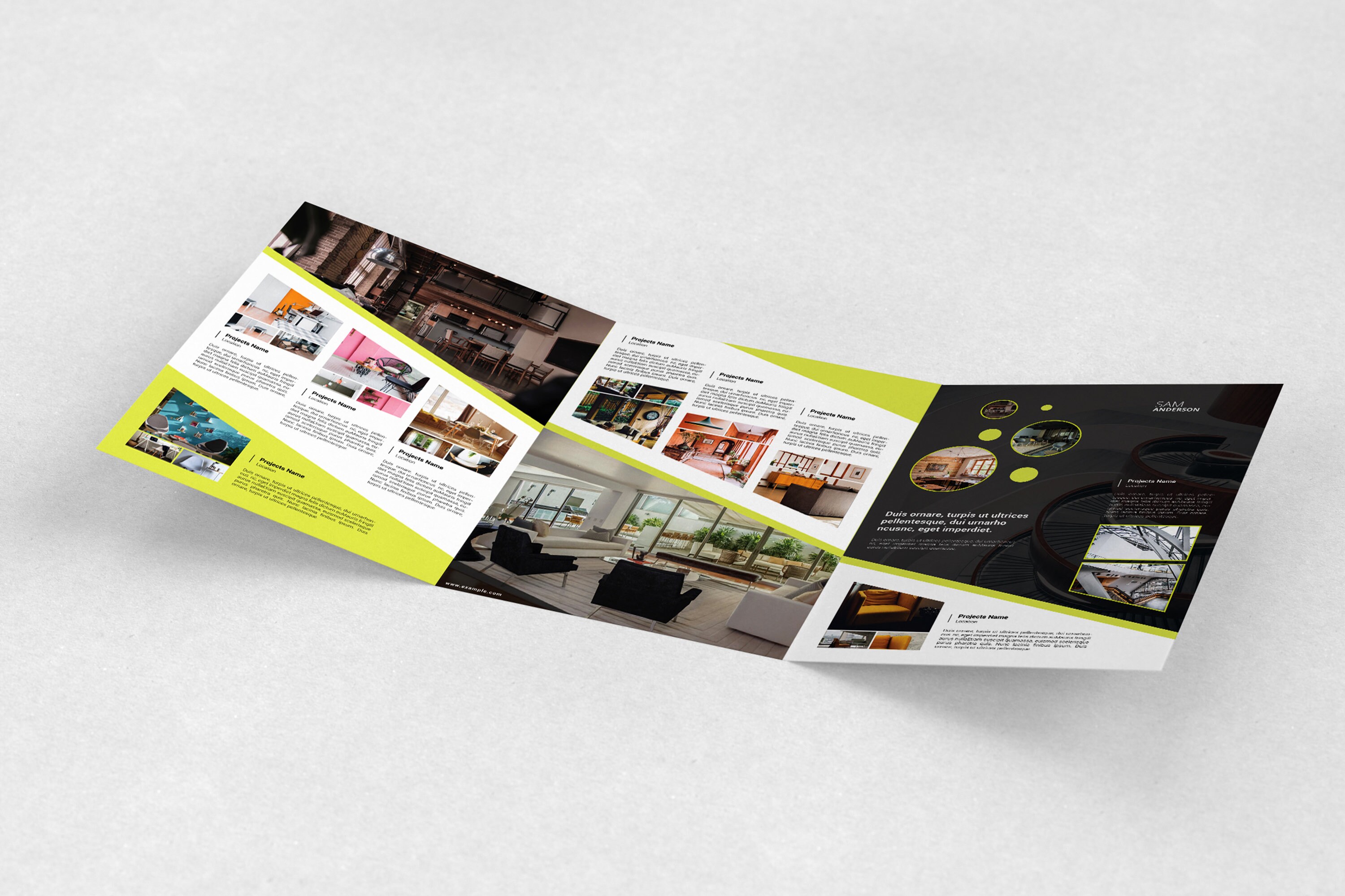 Square Trifold Interior Design Brochure | Interior Designer Portfolio ...