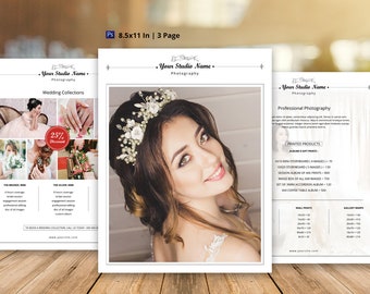 Wedding Photography Pricing Flyer Template (Photoshop, Instant Download)