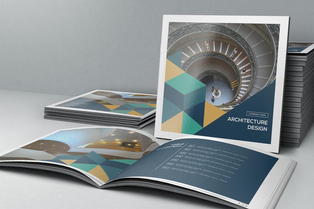 Architecture Square Bifold Brochure Template | Adobe Indesign Template ...