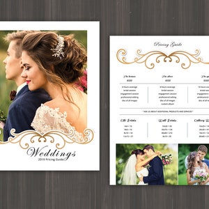 Photography Price List , Wedding Photography Pricing Guide Template. Photoshop and Element Template  Instant download V03