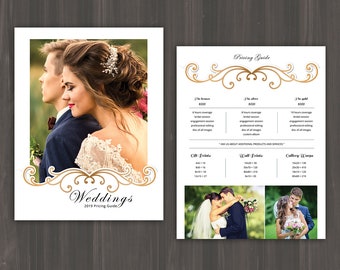 Wedding Photography Price List Template: Photographer Pricing Guide (Photoshop/Elements, Instant Download)