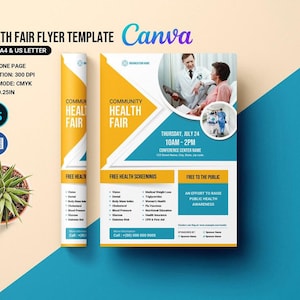 Health Fair Flyer Template | Ms Word, Photoshop & Canva  Template, Instant Download