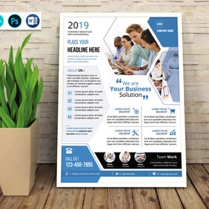 Corporate Flyer Template | Business Flyer |   Canva, MS Word, Photoshop and Element Template | Instant Download - V01