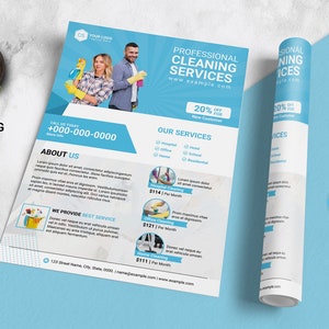 Cleaning Services Flyer | Ms Word, Photoshop and Element Template | Instant Download - V01
