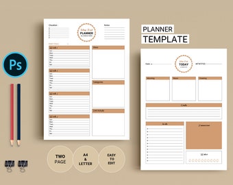 Printable Blog Planner Worksheet Template | Blogging Checklist Planner Photoshop  Template | Instant Download V02