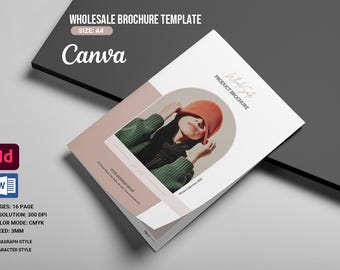 Plantilla de folleto de producto al por mayor, A4, Canva, MS Word, InDesign (descarga digital)