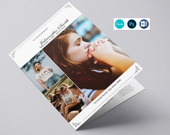 Funeral Program Template, Obituary Template ,  Editable  Canva, Photoshop and MS Word  Template | Instant Download V19