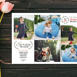 Spring Mini Session Template | Photography Marketing Board |  Photoshop and Element Template  | Instant Download V01