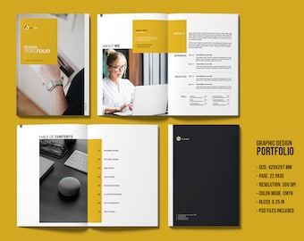 Design Portfolio Brochure Template, Photoshop Template (Instant Download)