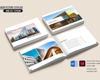 Architect Portfolio Template | Architecture Catalog Brochure | Indesign & MS Word Template   Instant Download