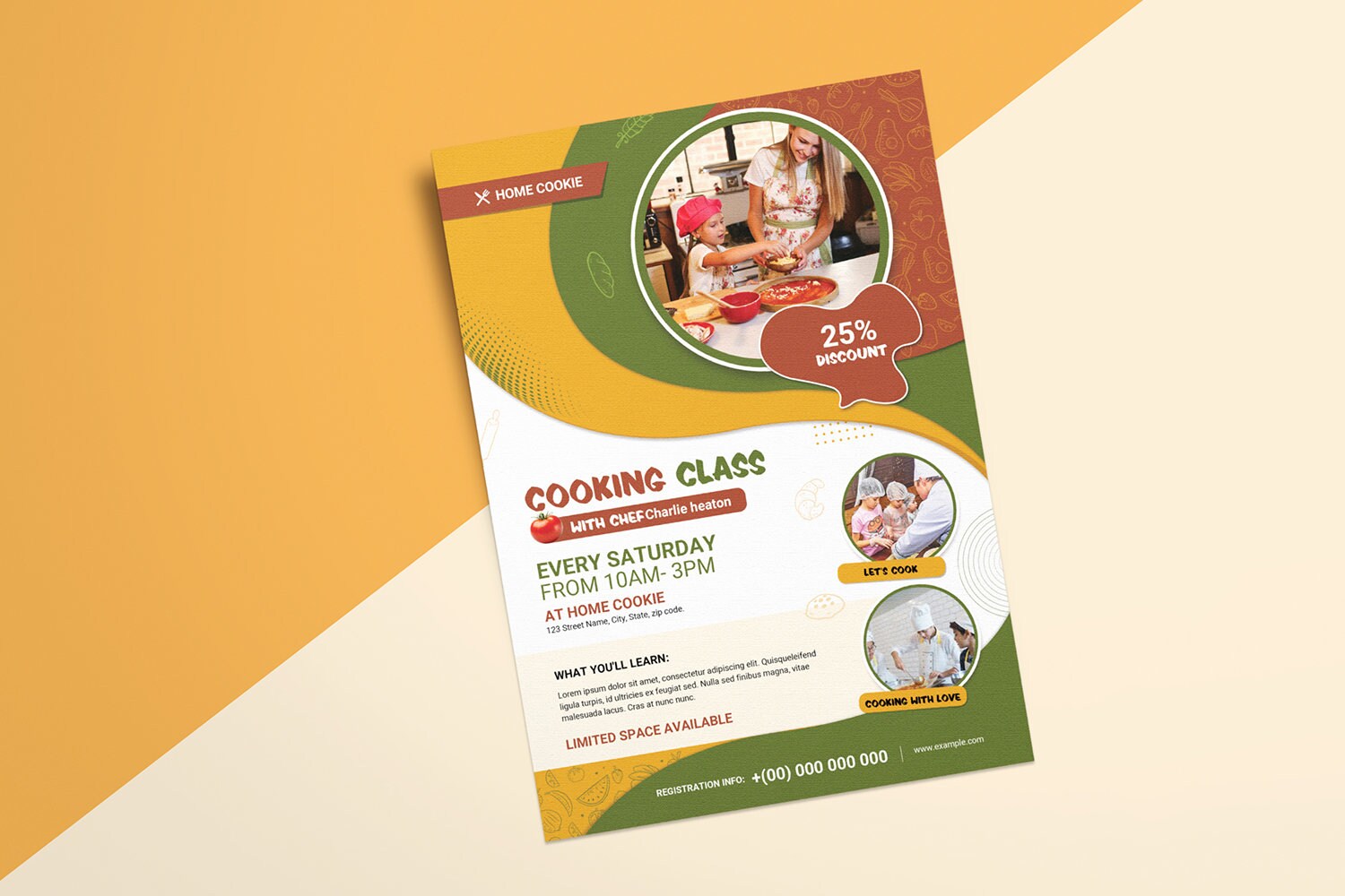 Cooking Class Flyer Template | Ms Word, Photoshop and Canva Template - Etsy