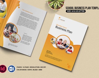 School Business Plan Brochure Template: A4 & US Letter (Instant Download)