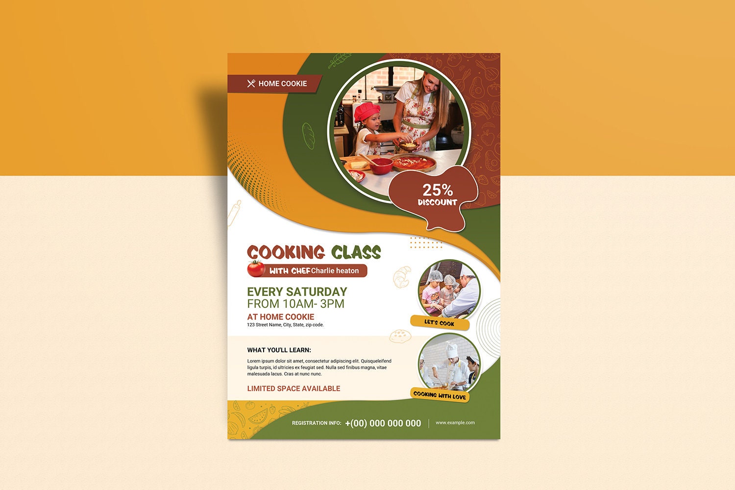 Cooking Class Flyer Template | Ms Word, Photoshop and Canva Template - Etsy